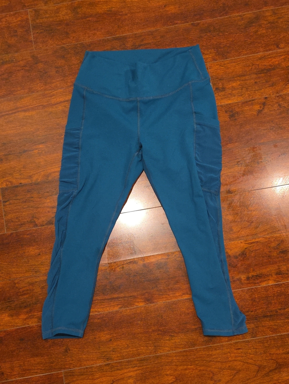 Fabletics Deep Teal High-Waist Leggings with Side Panels